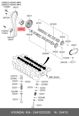 Ролик ремня ГРМ 2441022020 HYUNDAI KIA