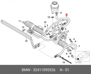 Шланг ГУР 32 41 1 095 526 BMW