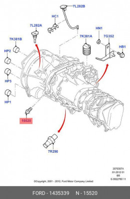 Выключатель фонарей заднего хода 1 435 339 FORD