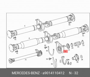 Опора карданного вала A 901 411 04 12 MERCEDES BENZ