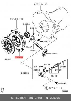 Крышка картера сцепления MN107666 MITSUBISHI