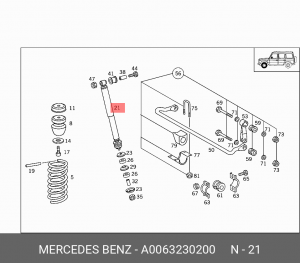 Амортизатор подвески A0063230200 MERCEDES BENZ