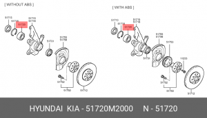 Подшипник ступицы колеса 51720M2000 HYUNDAI KIA