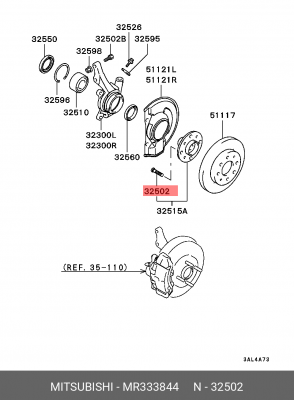 Болт ступицы колеса MR333844 MITSUBISHI
