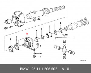 Опора карданного вала 26 11 1 206 502 BMW