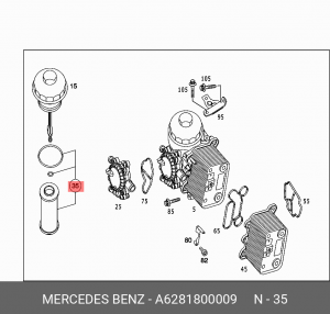 Фильтр масляный двигателя A 628 180 00 09 MERCEDES BENZ