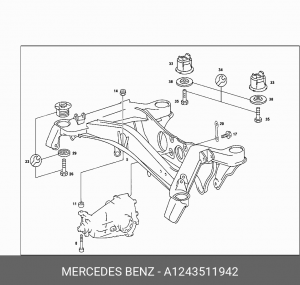 Сайлентблок задней балки A 124 351 19 42 MERCEDES BENZ