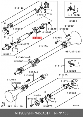 Опора приводного вала 3450A017 MITSUBISHI