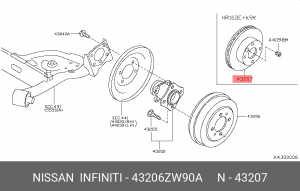 Диск тормозной 43206ZW90A NISSAN