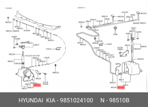 Электронасос стеклоомывателя 9851024100 HYUNDAI KIA