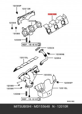 Прокладка выпускного коллектора MD155648 MITSUBISHI