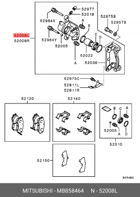 Суппорт тормозной (ремкомплект) MB858464 MITSUBISHI