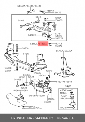 Рычаг подвески 5443044002 HYUNDAI KIA