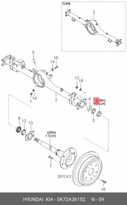 Подшипник ступицы колеса 0K72A26152 HYUNDAI KIA