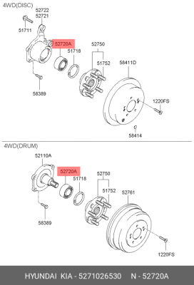 Подшипник ступицы колеса 5271026530 HYUNDAI KIA