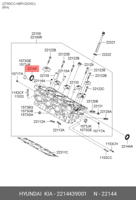 Сальник распредвала 2214439001 HYUNDAI KIA