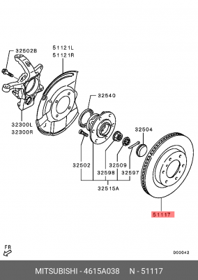 Диск тормозной 4615A038 MITSUBISHI