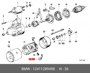 Щетка стартера 12 41 1 289 498 BMW