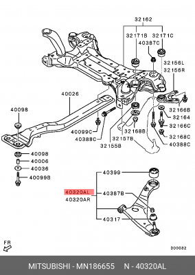Рычаг подвески MN186655 MITSUBISHI