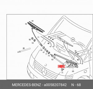 Электромотор привода стеклоочистителя A 005 820 78 42 MERCEDES BENZ