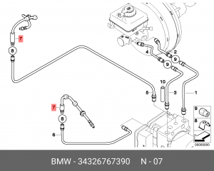 Шланг тормозной 34 32 6 767 390 BMW