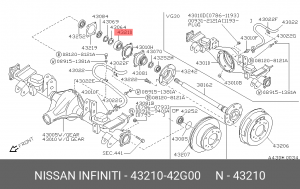 Подшипник ступицы колеса 43210-42G00 NISSAN