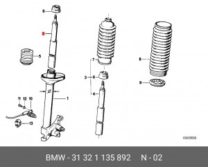 Амортизатор подвески 31 32 1 135 892 BMW