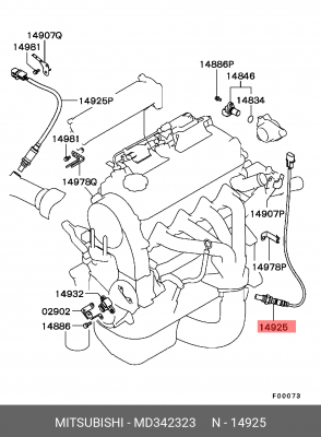 Датчик кислородный (лямбда-зонд) MD342323 MITSUBISHI
