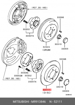 Диск тормозной MR913846 MITSUBISHI