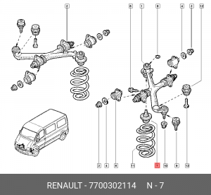 Опора шаровая подвески 7700302114 RENAULT