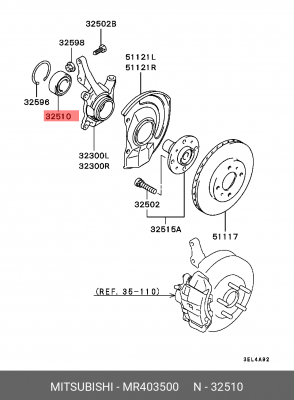 Подшипник ступицы колеса MR403500 MITSUBISHI