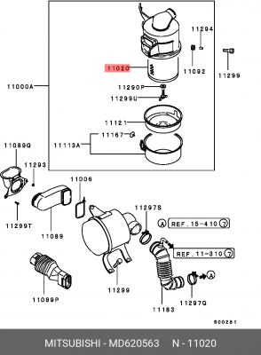 Фильтр воздушный MD620563 MITSUBISHI