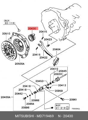 Подшипник выжимной сцепления MD719469 MITSUBISHI