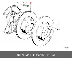 Диск тормозной 34 11 1 160 936 BMW