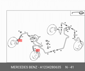 Шланг тормозной A 123 428 06 35 MERCEDES BENZ