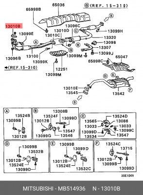 Прокладка системы выпуска ОГ MB514936 MITSUBISHI