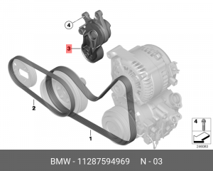 Натяжитель ремня приводного в сборе 11 28 7 594 969 BMW