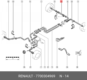 Шланг тормозной 7700304969 RENAULT