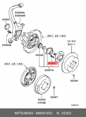 Шпилька ступицы колеса MB891852 MITSUBISHI