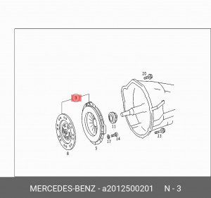 Сцепление (комплект) A2012500201 MERCEDES BENZ