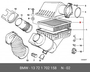 Фильтр воздушный 13 72 1 702 158 BMW