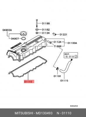 Прокладка крышки распредвала MD130493 MITSUBISHI