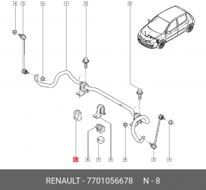Втулка стабилизатора 7701056678 RENAULT