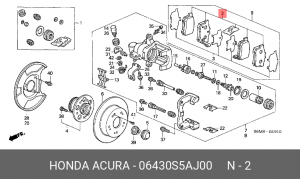 Колодки тормозные дисковые 06430-S5A-J00 HONDA