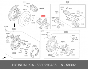 Колодки тормозные дисковые 58302-2SA35 HYUNDAI KIA