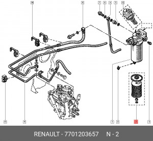 Фильтр топливный 7701203657 RENAULT