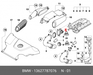 Датчик массового расхода воздуха - ДМРВ 13 62 7 787 076 BMW