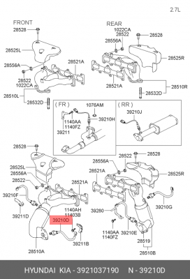 Датчик кислородный (лямбда-зонд) 3921037190 HYUNDAI KIA