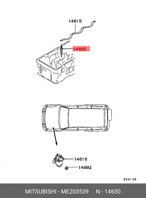 Свеча накаливания ME203539 MITSUBISHI