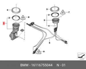Насос электрический топливной системы 16 11 6 755 044 BMW